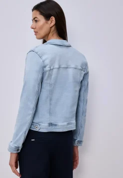 Veste en jean avec poches poitrine et boutons