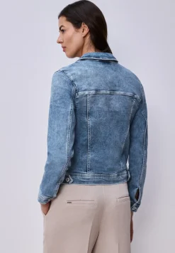 Veste en jean avec poches poitrine et boutons