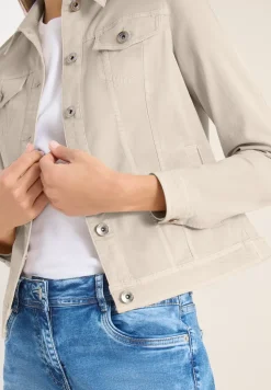 Veste en jean avec poches poitrine et boutons
