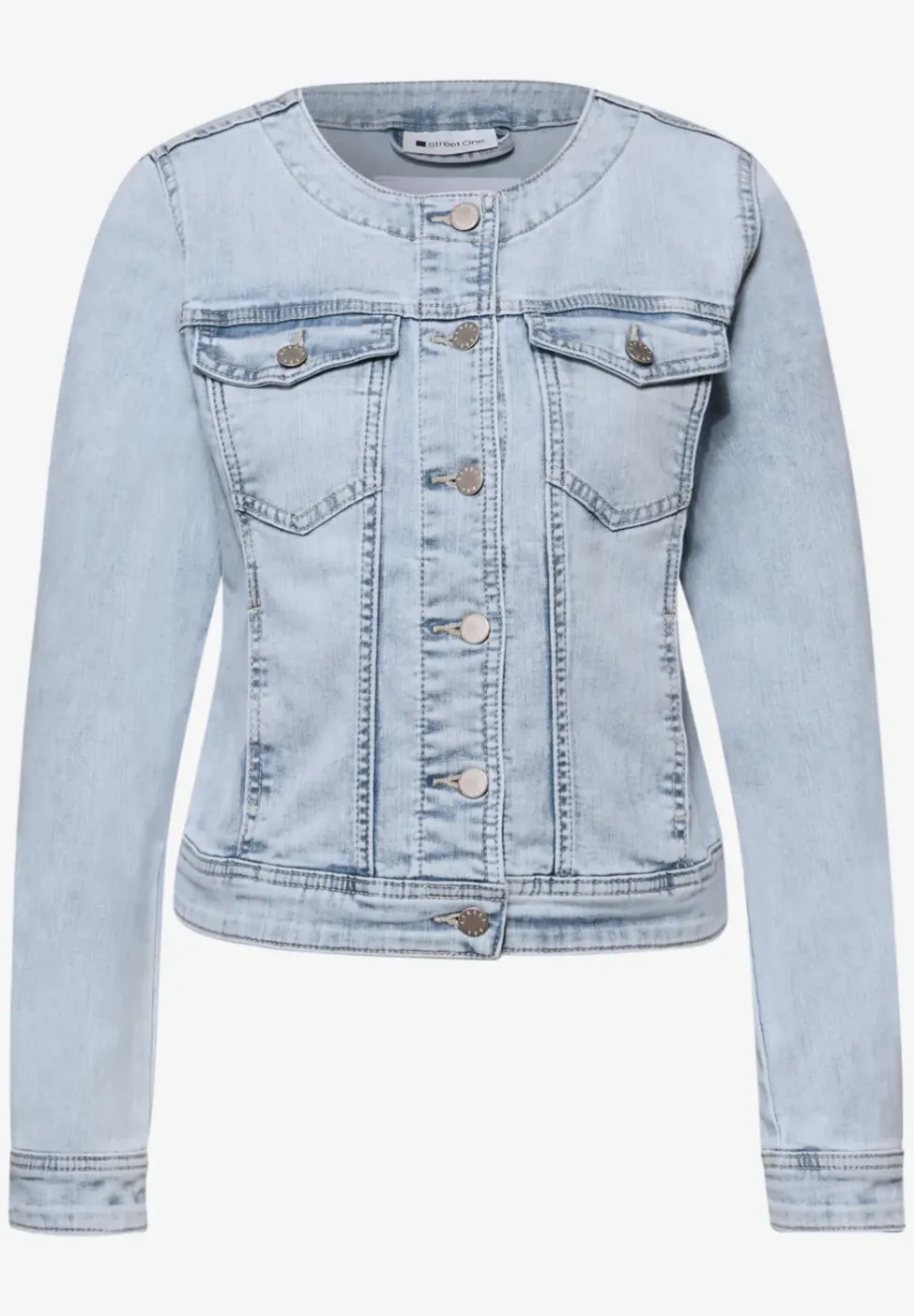 Veste en jean avec poches poitrine et boutons