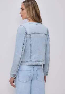 Veste en jean avec poches poitrine et boutons