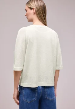 Veste en maille pailletée à manches courtes