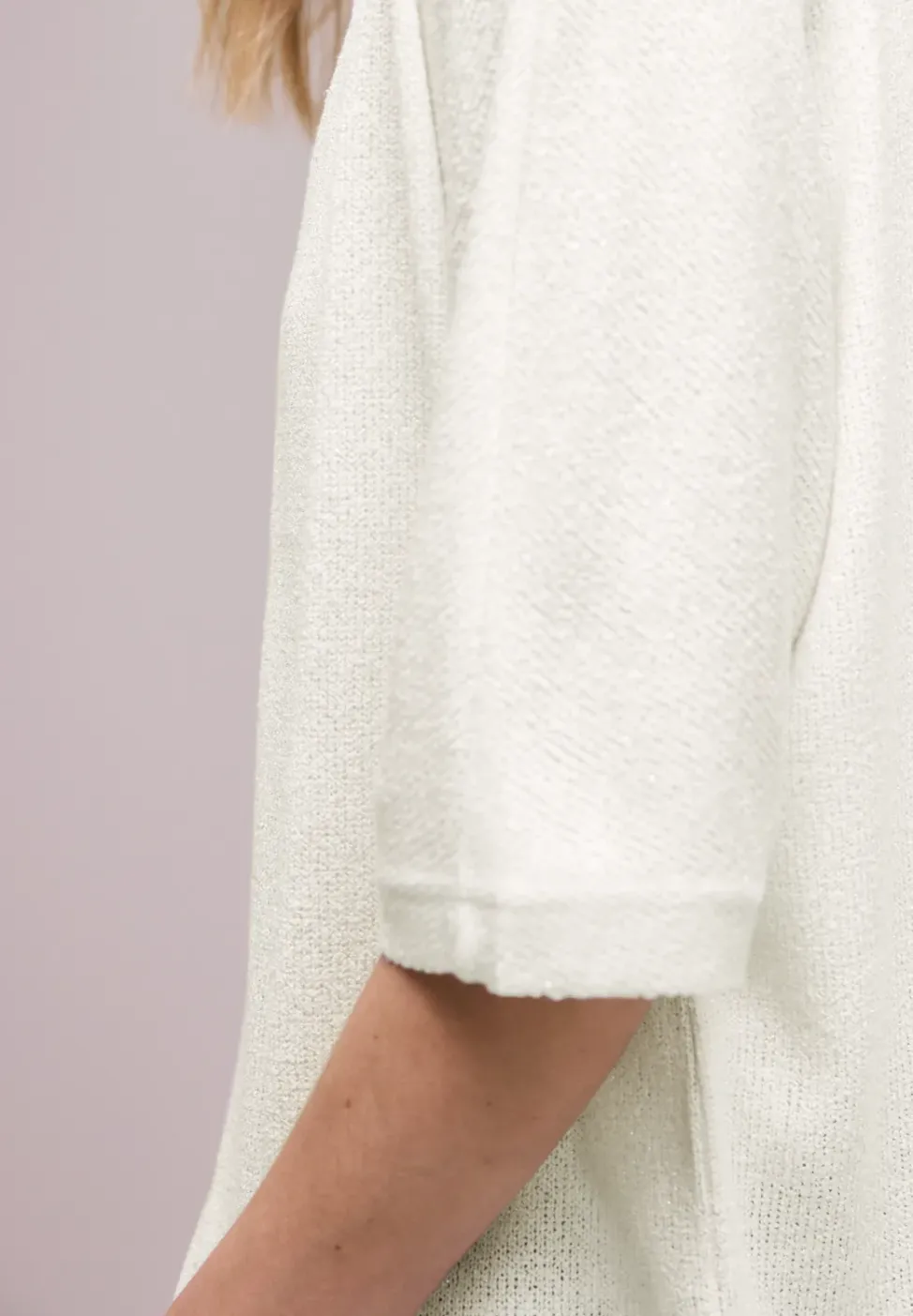 Veste en maille pailletée à manches courtes