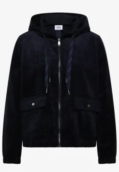 Veste en velours côtelé avec capuche