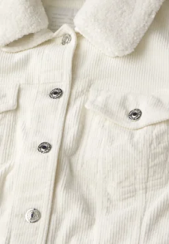 Veste en velours côtelé avec col en peluche