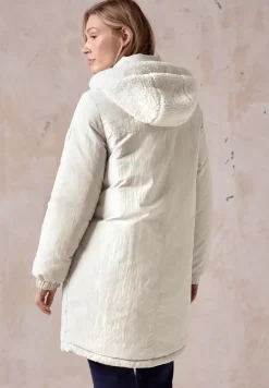 Veste longue en mélange de matières