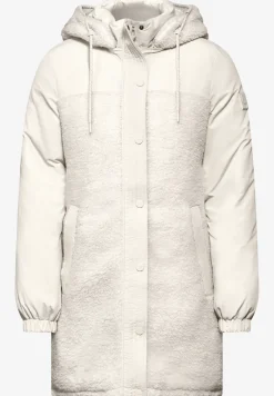 Veste longue en mélange de matières