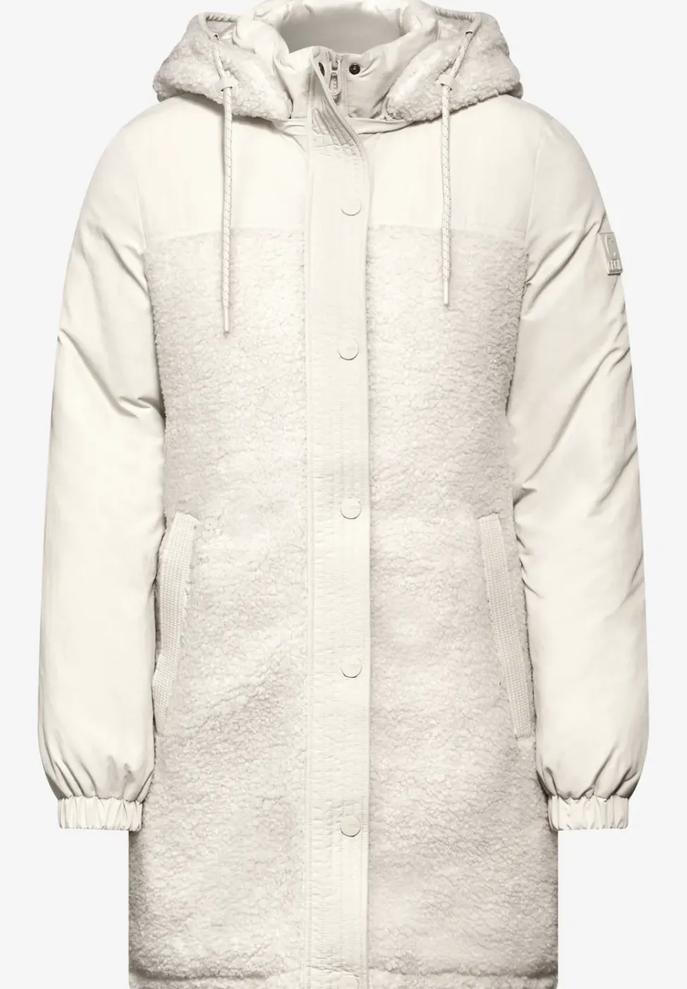 Veste longue en mélange de matières