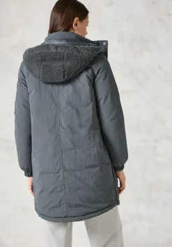 Veste longue en mélange de matières