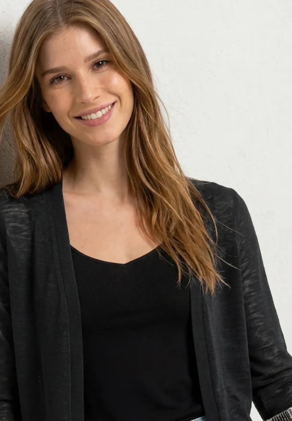 Veste à manches 3/4, coupe ouverte