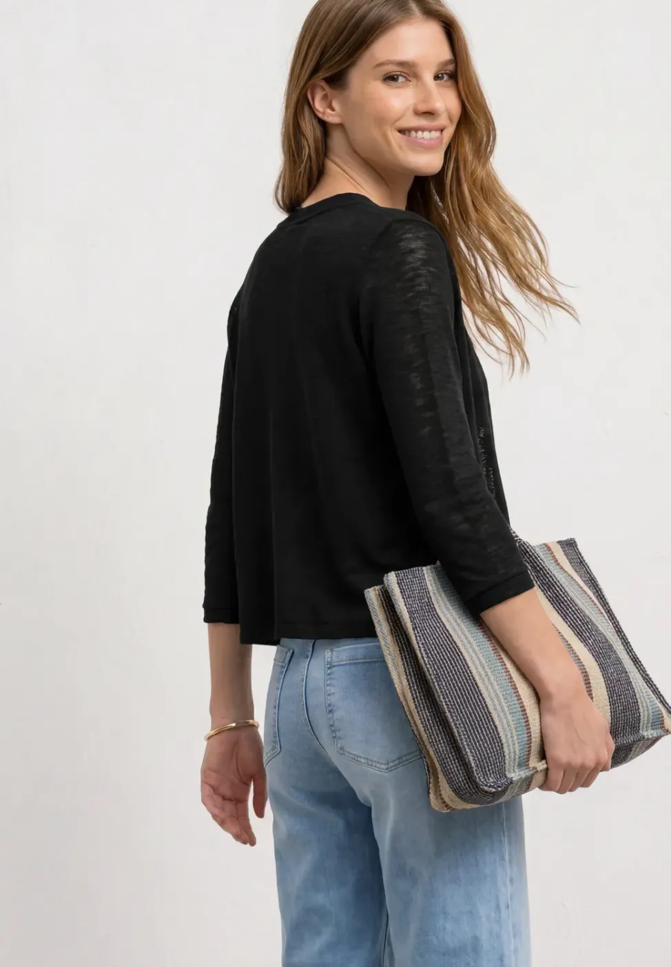 Veste à manches 3/4, coupe ouverte