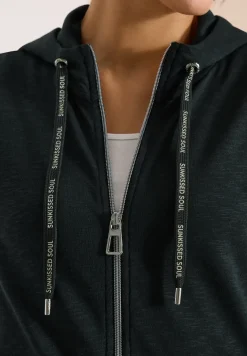 Veste à manches courtes avec sweat à capuche et fermeture éclair