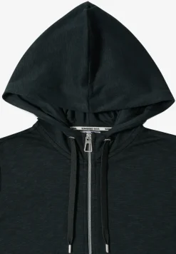 Veste à manches courtes avec sweat à capuche et fermeture éclair
