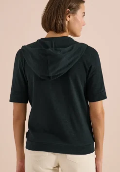 Veste à manches courtes avec sweat à capuche et fermeture éclair