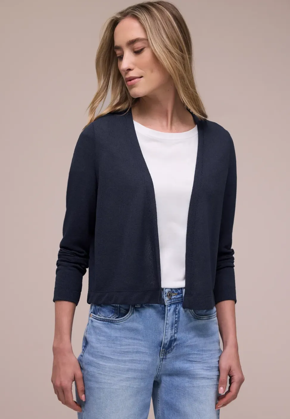 Veste à manches longues, coupe ouverte