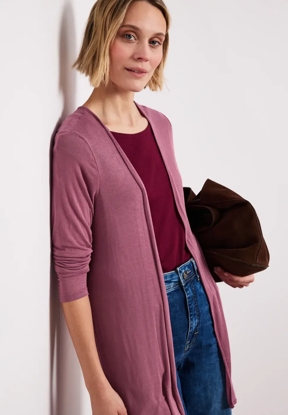 Veste à manches longues, coupe ouverte