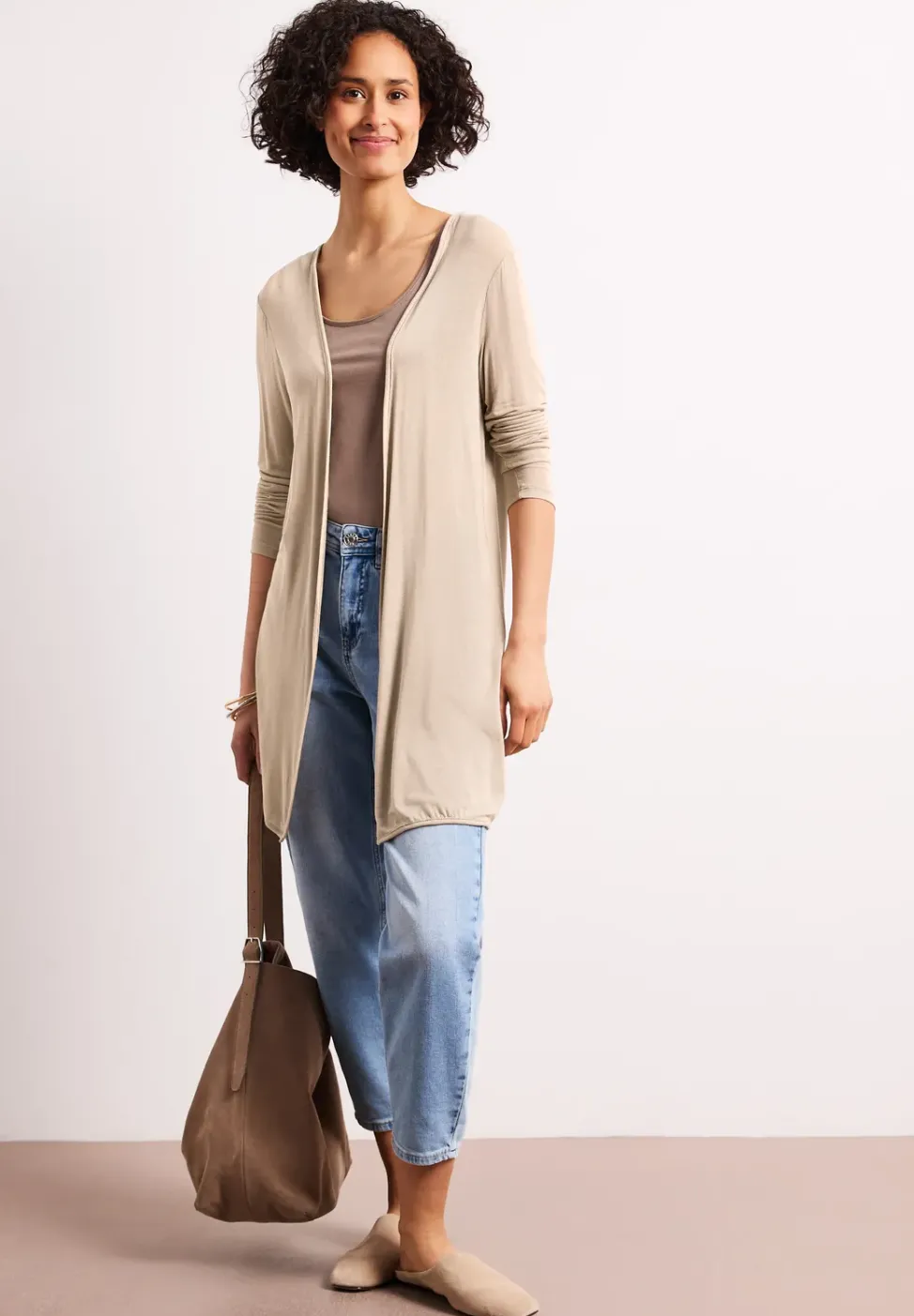 Veste à manches longues, coupe ouverte