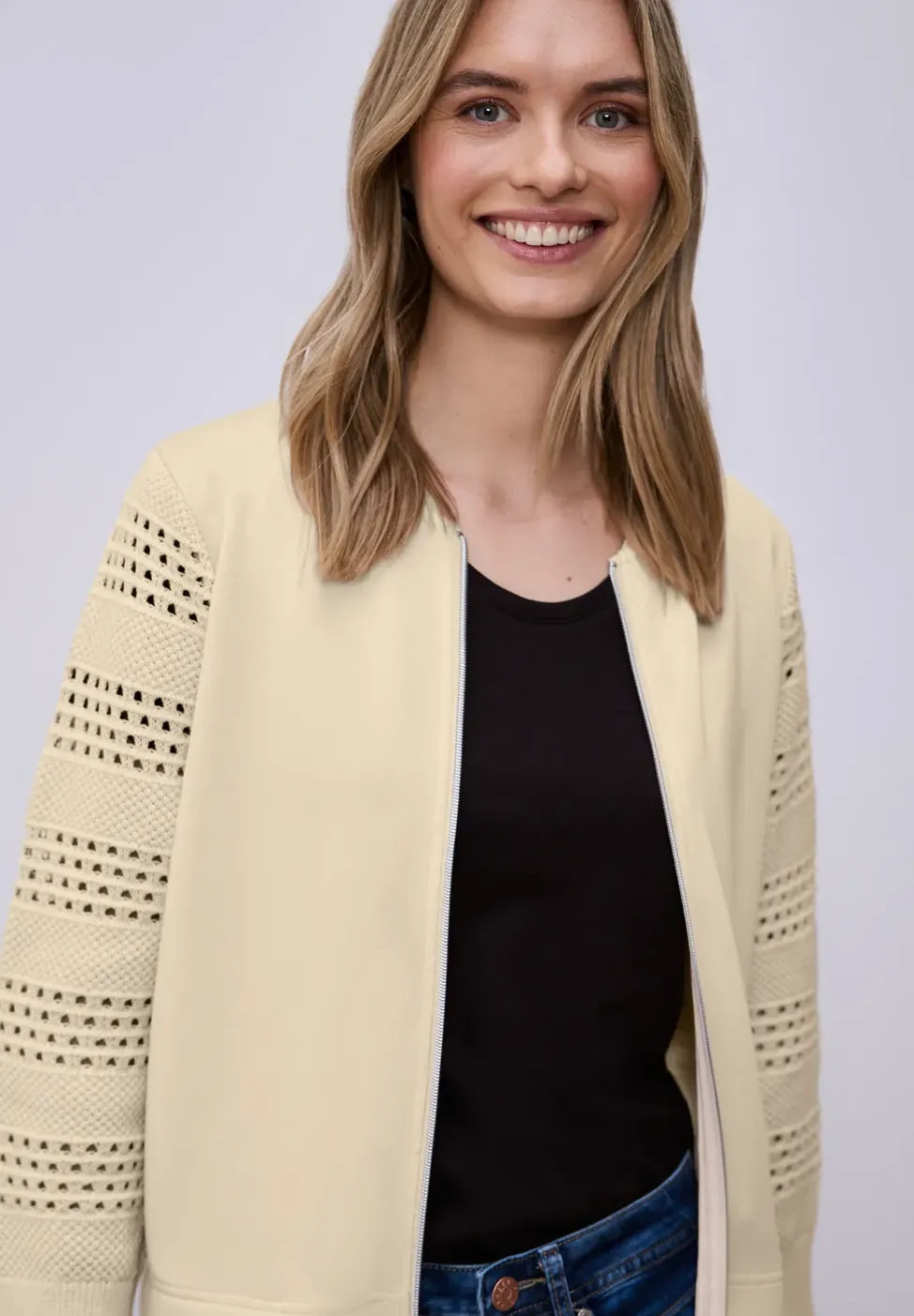 Veste à manches longues en look soie