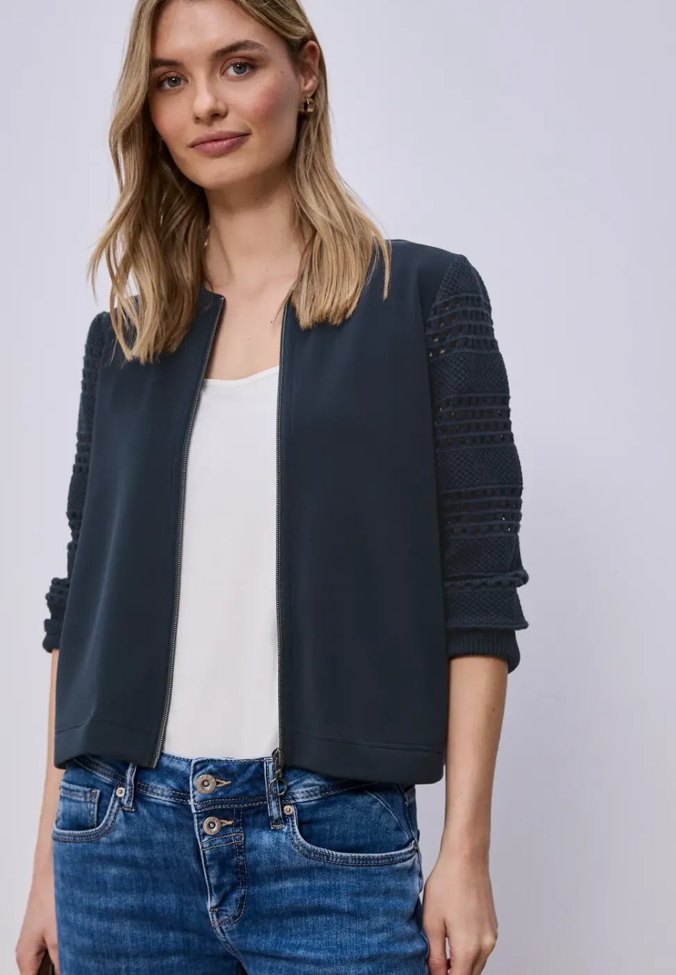 Veste à manches longues en look soie