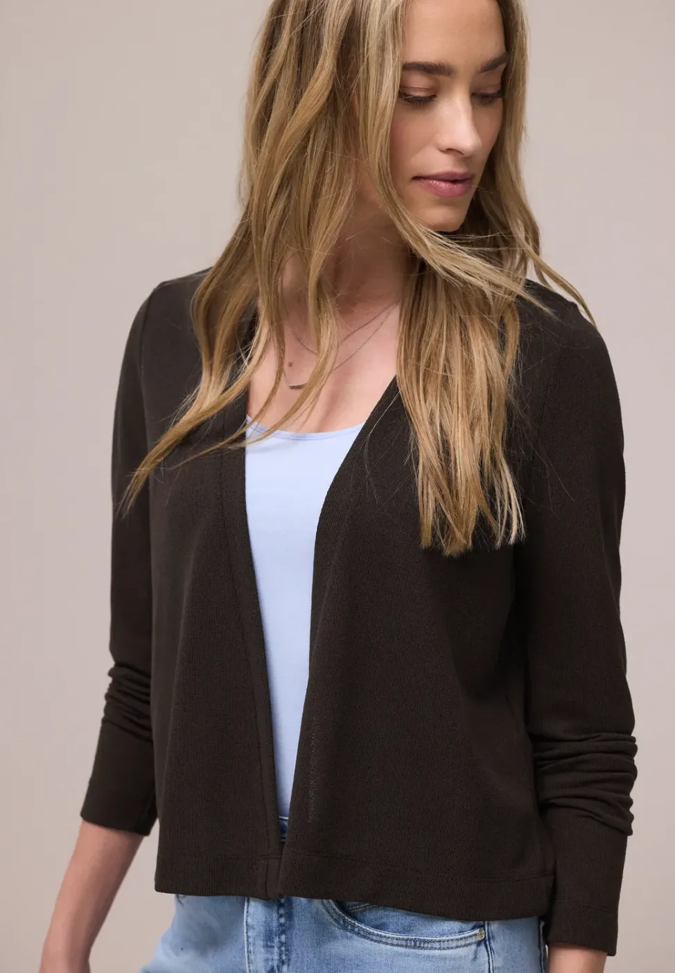 Veste à manches longues en look tricot