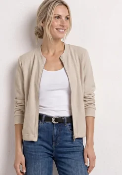 Veste à manches longues en tricot avec fermeture éclair