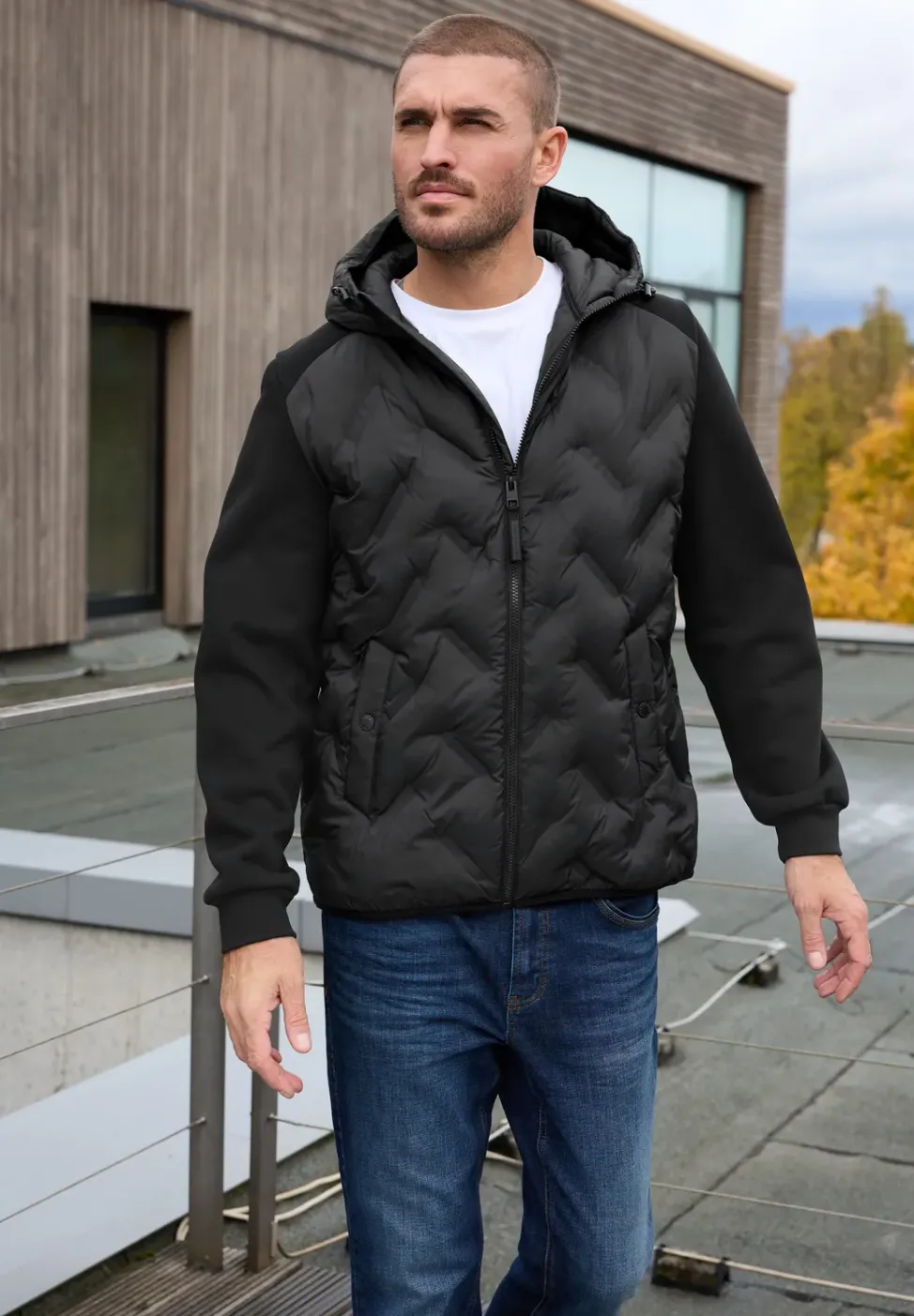 Veste matelassée avec manches en sweat