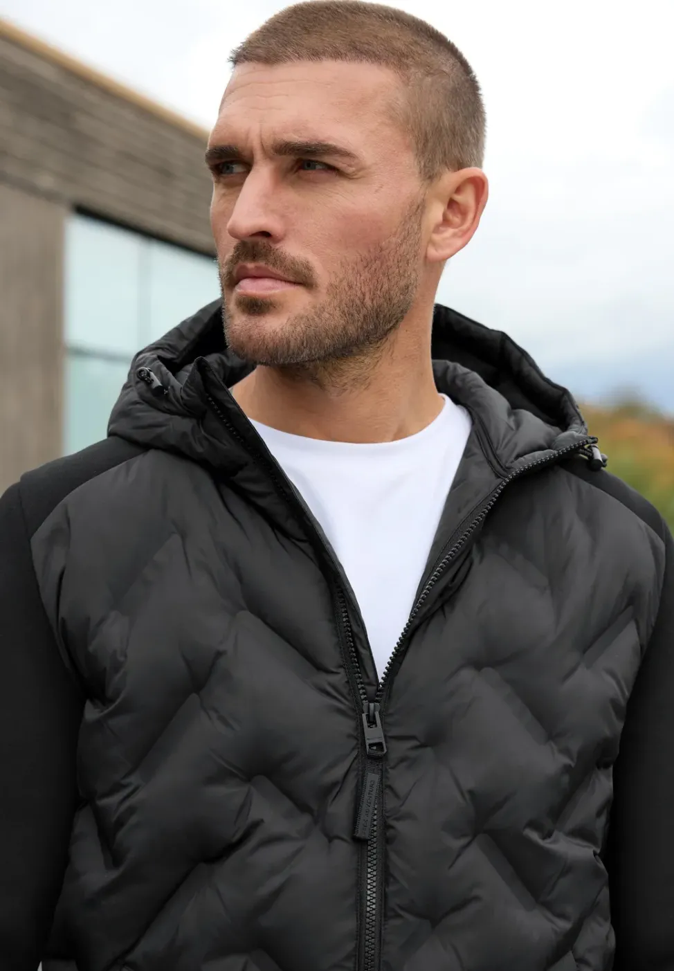 Veste matelassée avec manches en sweat