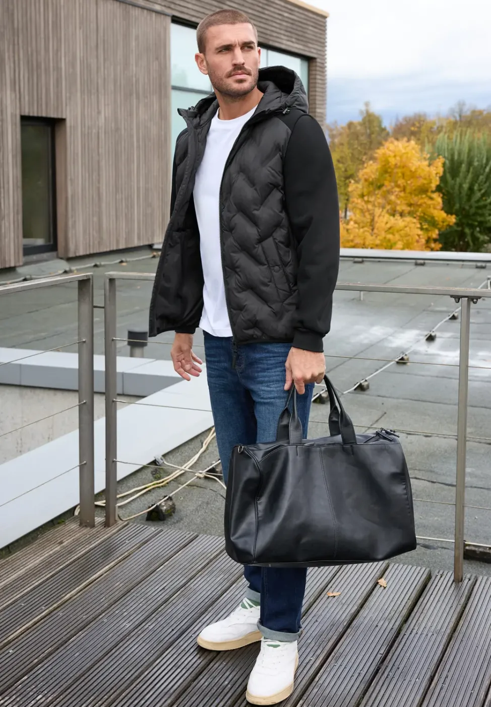 Veste matelassée avec manches en sweat
