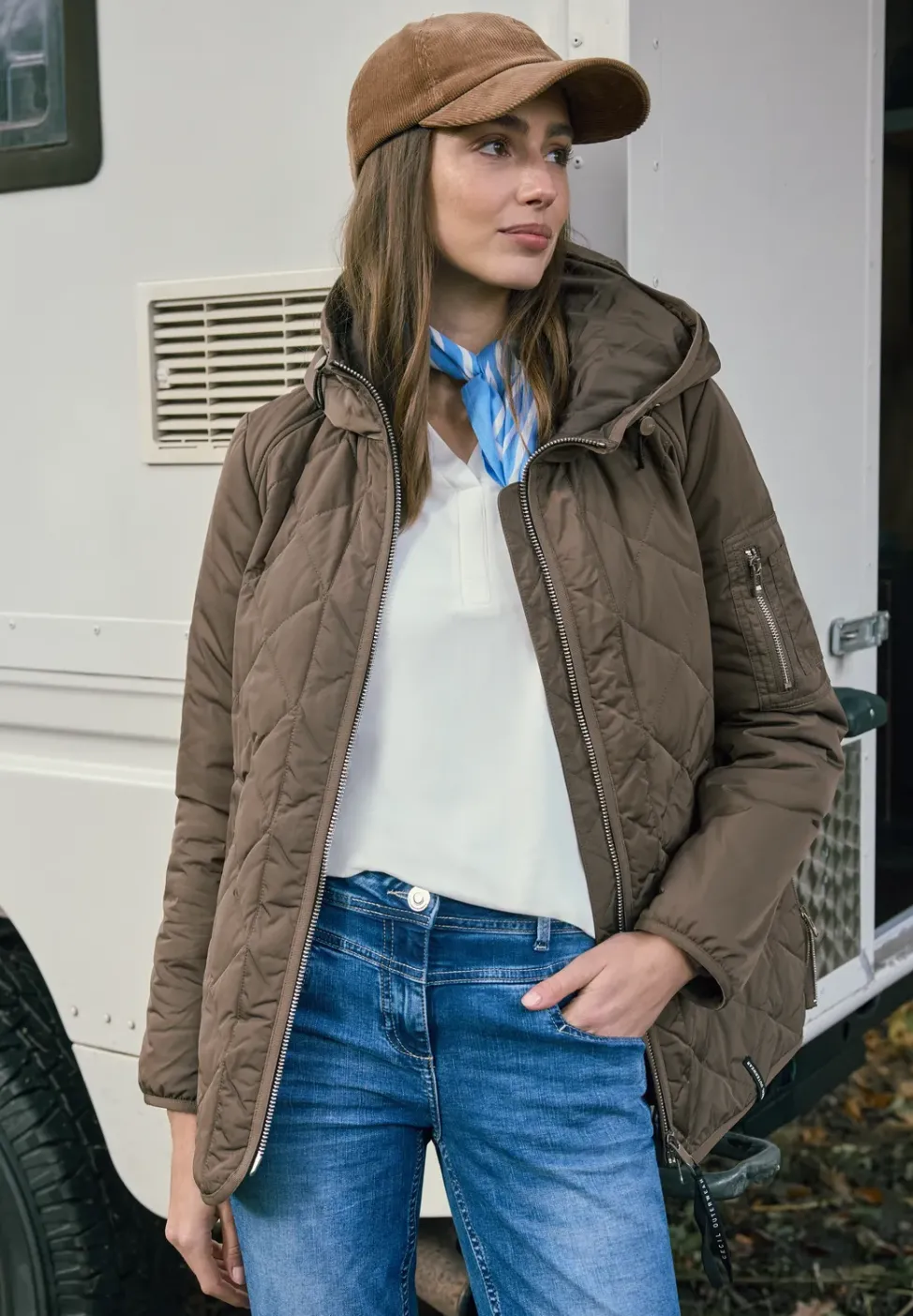 Veste midi avec sweat à capuche