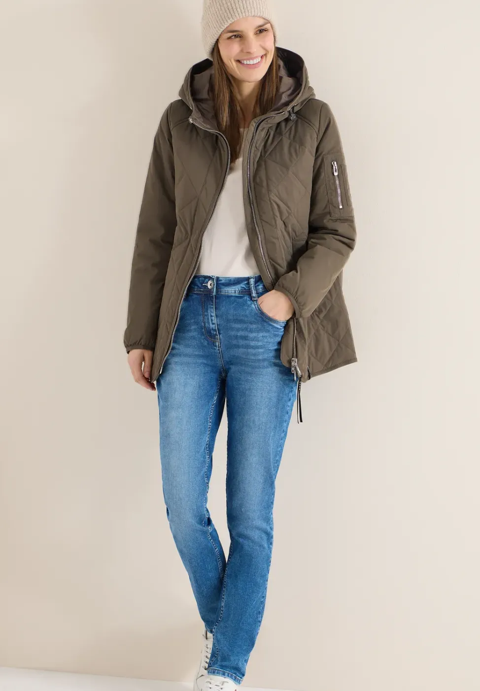 Veste midi avec sweat à capuche