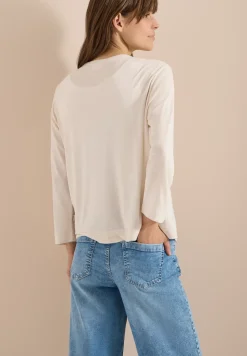 Veste ouverte en couleur unie avec manches 3/4