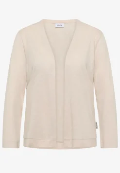 Veste ouverte en couleur unie avec manches 3/4