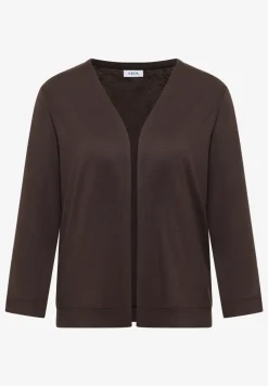 Veste ouverte en couleur unie avec manches 3/4