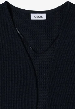 Veste ouverte en maille ajourée à manches 3/4