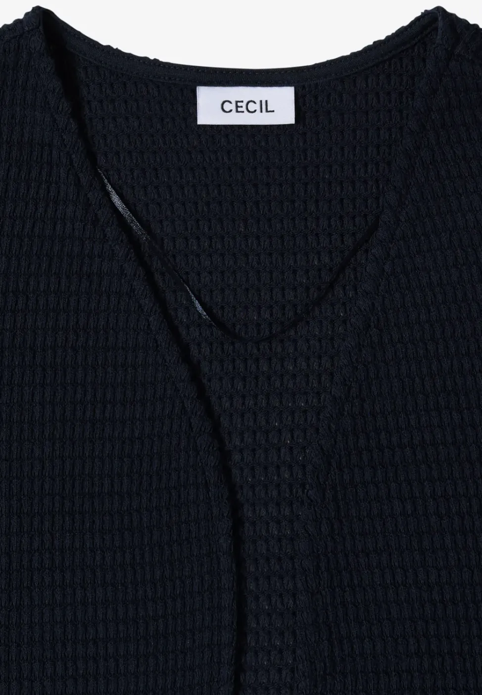 Veste ouverte en maille ajourée à manches 3/4
