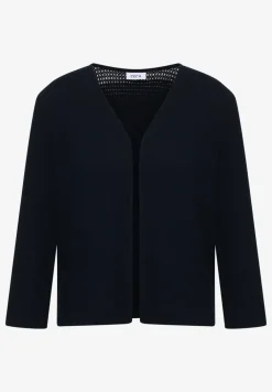 Veste ouverte en maille ajourée à manches 3/4