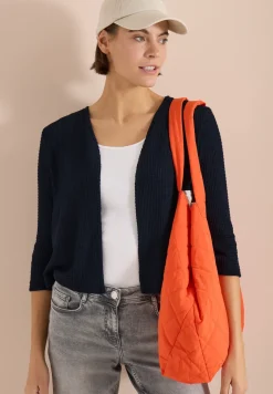 Veste ouverte en maille ajourée à manches 3/4