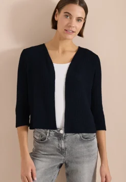 Veste ouverte en maille ajourée à manches 3/4