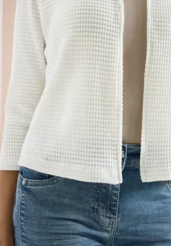 Veste ouverte à manches 3/4 en look ajouré