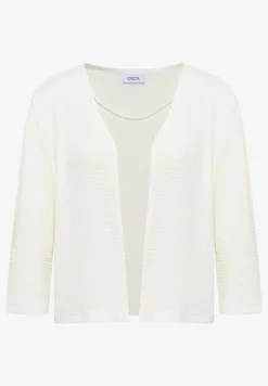 Veste ouverte à manches 3/4 en look ajouré