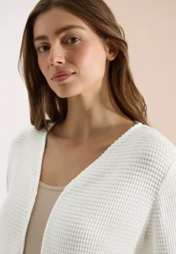 Veste ouverte à manches 3/4 en look ajouré