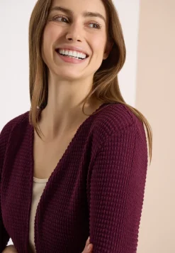 Veste ouverte à manches 3/4 en look ajouré