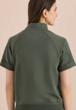Veste sweat à manches courtes avec fermeture éclair