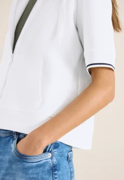 Veste sweat à manches courtes avec capuche