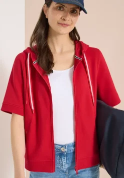 Veste sweat à manches courtes avec capuche