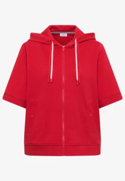 Veste sweat à manches courtes avec capuche