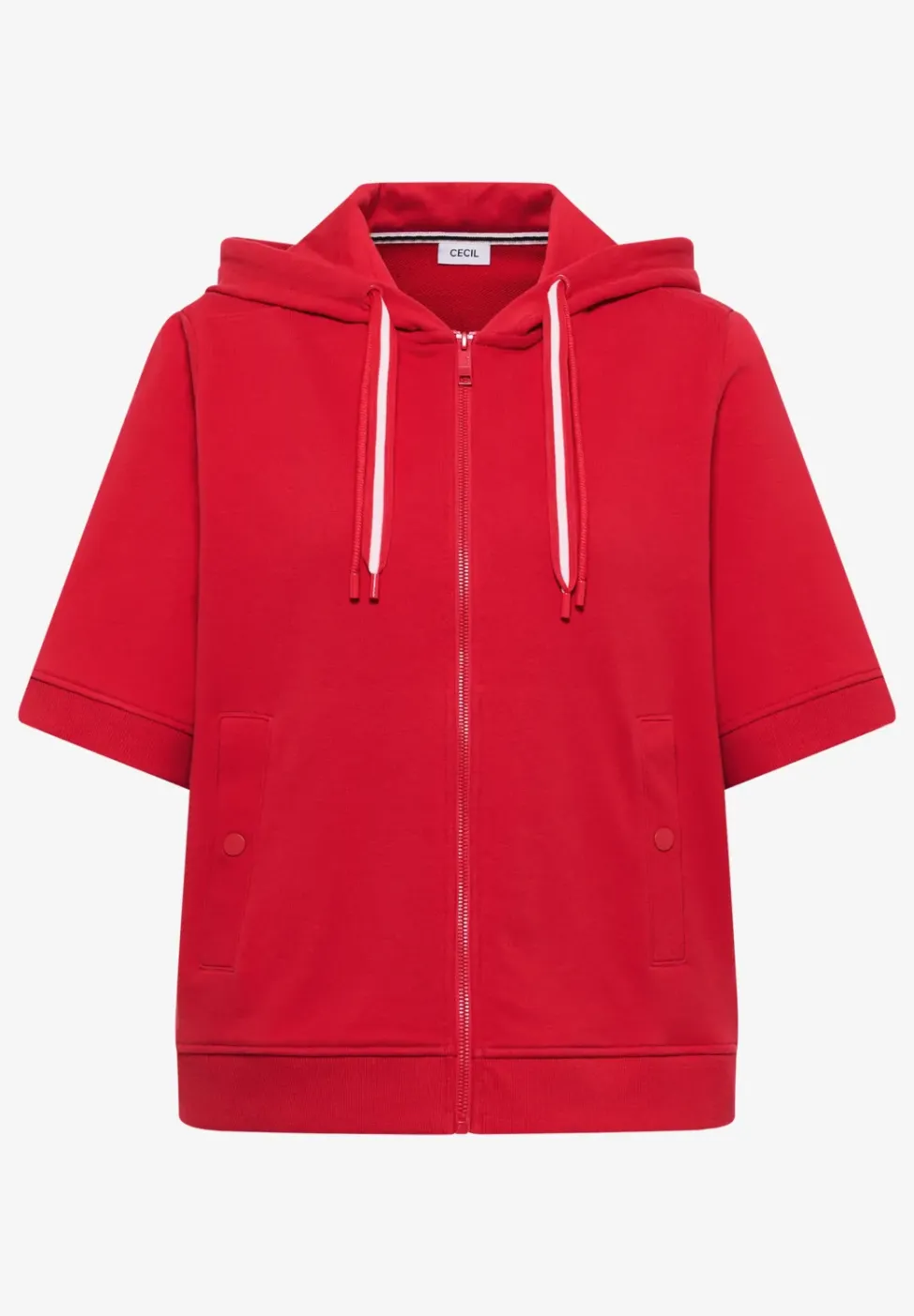 Veste sweat à manches courtes avec capuche