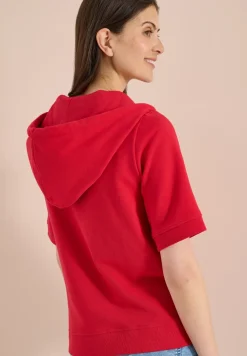 Veste sweat à manches courtes avec capuche