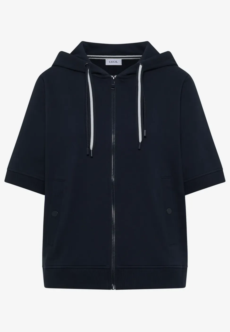 Veste sweat à manches courtes avec capuche