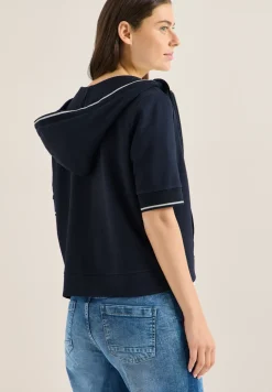 Veste sweat à manches courtes avec capuche